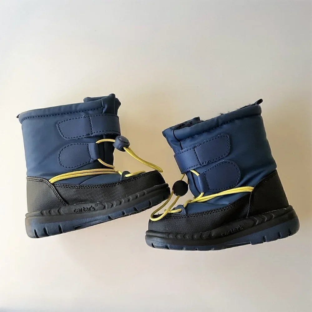 CARTER'S ONE-EIGHTY TODDLER SNOW BOOTS BLUE YELLOW SIZE 7M